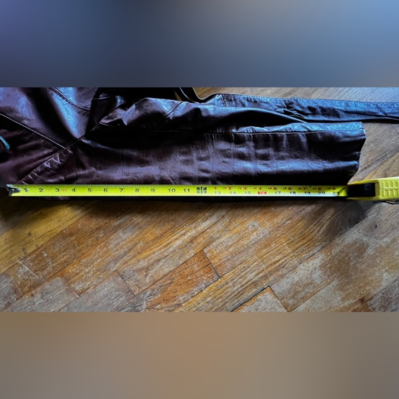 Vintage 70s leather Trench coat with Flannel Liner - Picture 15 of 16